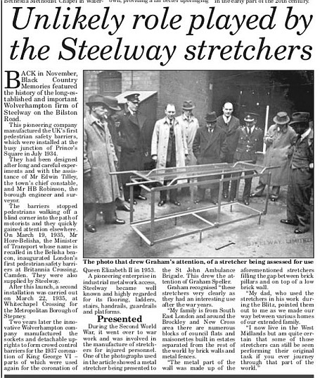 Carl-Chinn Steelway stretcher story Express-and-Star cutting